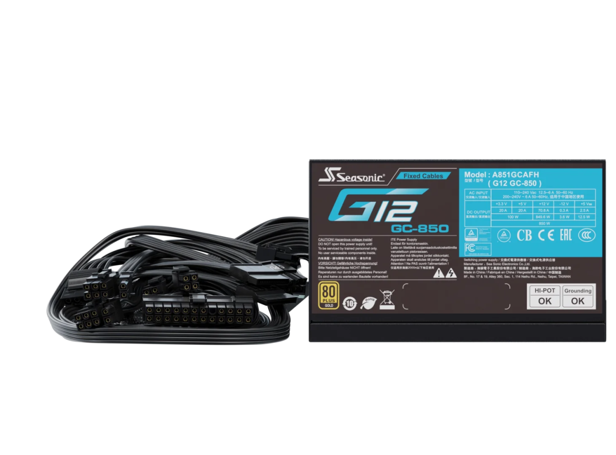 Seasonic G12 GC - 850 Power Supply 850 Watts | A851GCAFH - Vektra Computers LLC Seasonic G12 GC - 850 Power Supply 850 Watts | A851GCAFH - Vektra Computers LLC